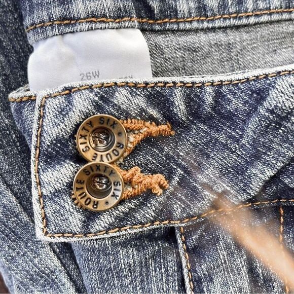 Vintage 80’s Wide Leg Crop Jeans High Waist Route 66 Sz 26 - Picture 6 of 11